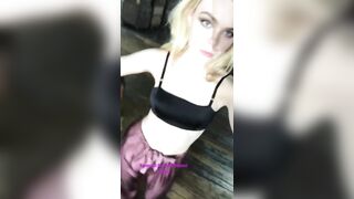 Celebrities: Elle Fanning teasing you with her tongue and her constricted body