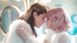 Eiza Gonzalez lesbian kissing Emma Roberts in Paradise Hills - Celebs