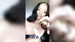 Celebrities: Rihanna showing you what happens when you discharge on her chest
