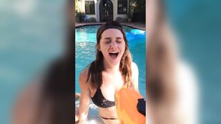Celebrities: Addison Timlin practicing taking a load to the face with a ally