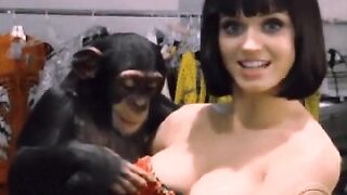 Passing the first test of human intelligence, Bobo the chimp identified Katy Perry as a cheap cumrag - Celebs
