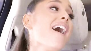 Celebrities: Ariana Grande rubbing herself to agonorgasmos during the car ride...