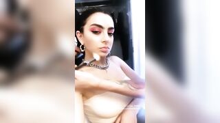 charli XCX large love muffins in the makeup chair