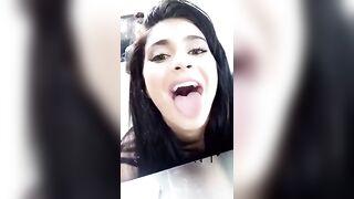 kylie Jenner showing off her tongue like a cumslut. Got my first load of 2019.