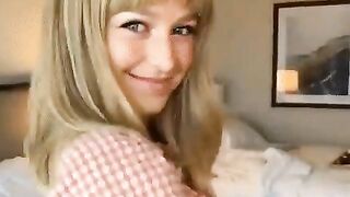 Melissa Benoist sending this video to her husband for fun, not showing the guy she's about to fuck off screen... - Celebs