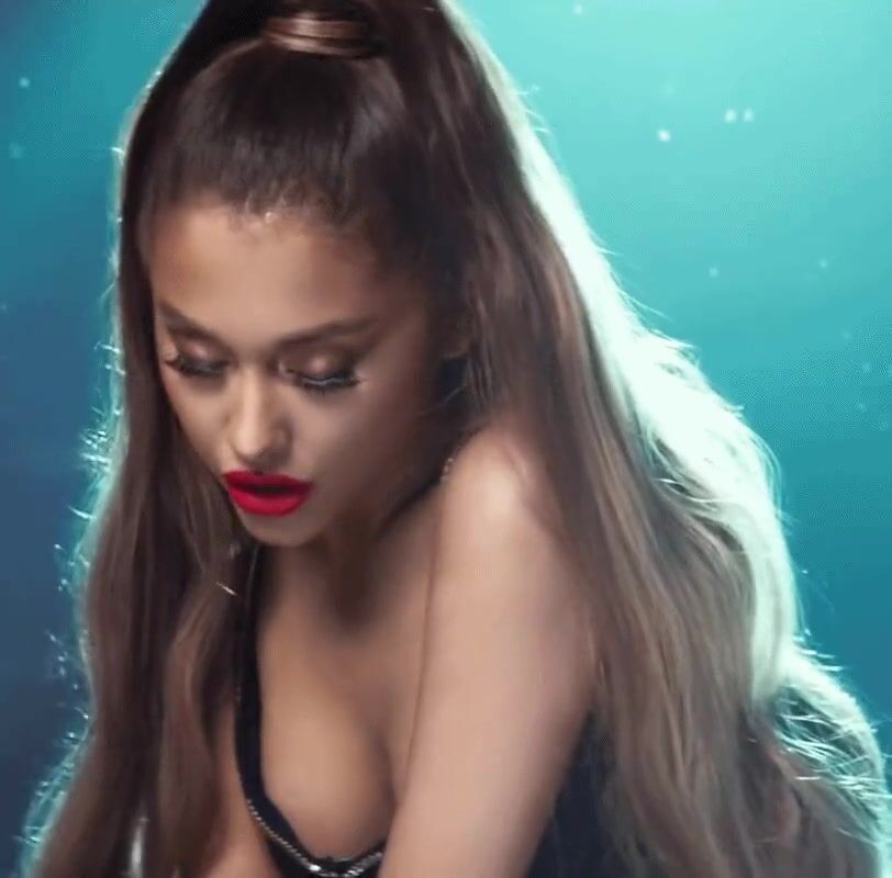 Ariana Grande's cleavage makes me wanna bust all over her petite tits,...