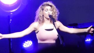 Celebrities: Tori Kelly's round breasts jiggle subtly