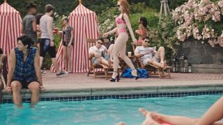 Celebrities: Madelaine Petsch wearing high heels to the pool 'cause she can't stop being a doxy