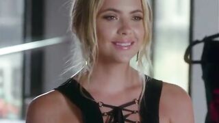 Celebrities: Ashley Benson's large breasts thonged down and on display for our enjoyment