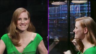 jessica Chastain lowkey enjoying getting cummed on in front of a crowd