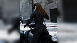Imagine Anne Hathaway doing this while in her suit, atop your torso, pushing her ass into your face while taking hold of your cock and starts stroking it - Celebs
