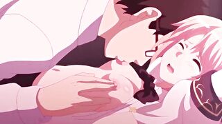 Licking her body - Hentai