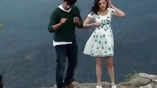 Indian Celebrities: Kajal Agarwal sexy cleavage show during the time that jumping need to see