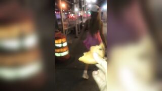 Flashing that chubby ass