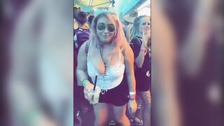 my breasty ally jiggling her melons at Coachella