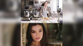 could not assist but release a load for Hailee Steinfeld seeing her casually cook and wear underware