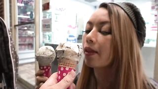 Christina Licking Some Ice Cream????