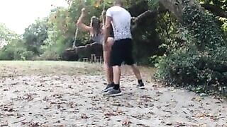 Hottest Teens: Concupiscent 19 years old babe doing risky public sex in park